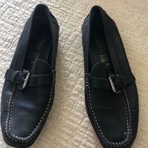 Men’s shoes geox leather black slip in loafer size 42 European 9.5